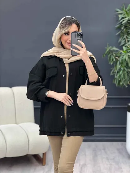 مانتو لینن پشت دکمه