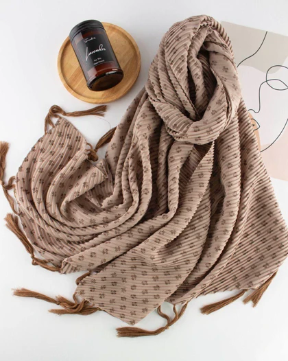 شال زنانه ویسکوز پاییزه طرح پلیسه