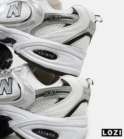 کفش کتانی بزرگپا سفید نقره ای NEW BALANCE 530