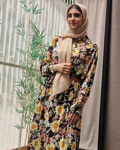 پیراهن سامینا طرح آفتابگردان