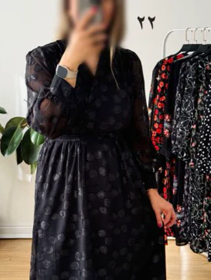 پیراهن حریر سرمه سری 19