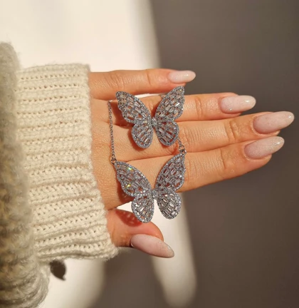 انگشتر جواهری پروانه فری سایز