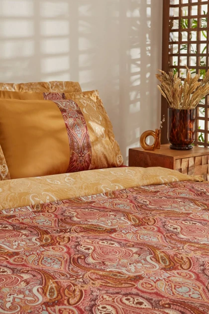 سرویس روتختی دو نفره Karaca Home مدل Sherie ساتن پنبه - قهوه‌ای