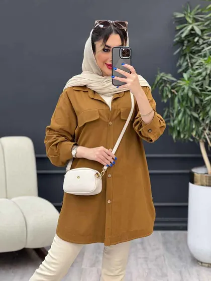 مانتو جیب نما بغل سه دکمه