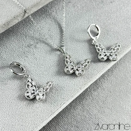 نیم ست پروانه وای اس ایکس طرح سواروسکی 10188