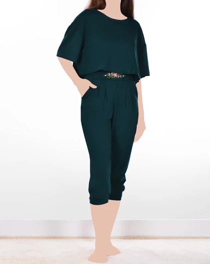 تیشرت و شلوار برمودا گل آرا زنانه