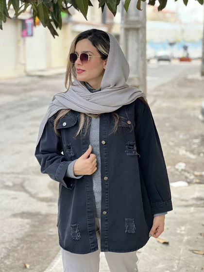 مانتو جین زاپ‌دار 3332