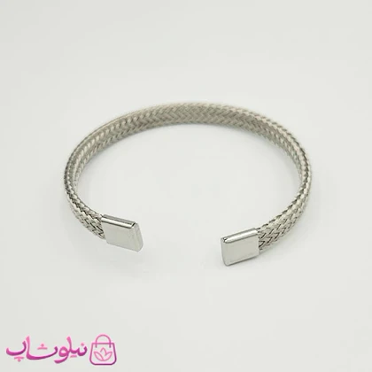 بنگل حصیری مردانه استیل نقره ای رنگ کد 1991