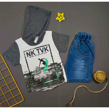 تیشرت و شلوارک پسرانه کلاهدار NK TVK