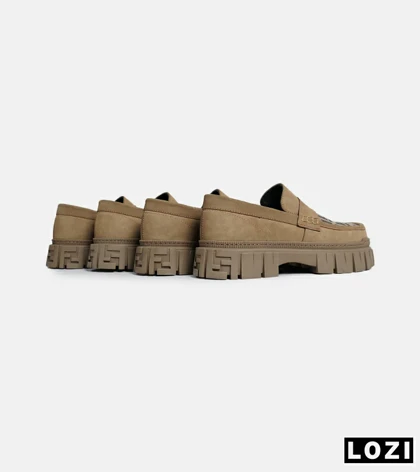 کفش مردانه چرمی سبز FENDI مدل 6793