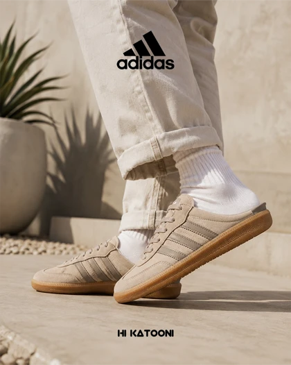 کتانی آدیداس سامبا اسلاید طوسی مردانه و زنانه مدل 9197 Adidas Samba