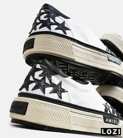 کفش اسنیکرزسفید مشکی Amiri Stars مدل 6001