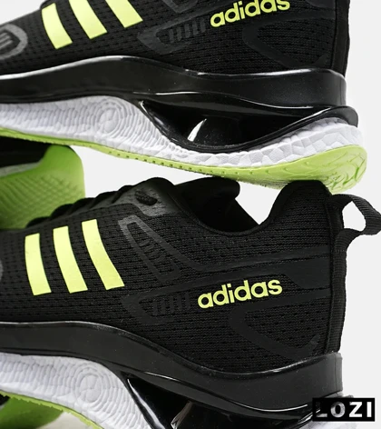 کفش کتانی مردانه مشکی لیمویی Adidas running shoes