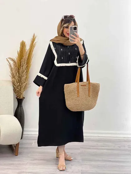 پیراهن بلند آستین ریش