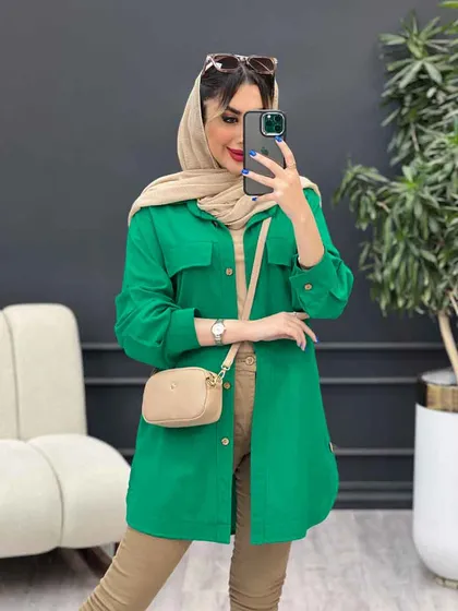 مانتو جیب نما بغل سه دکمه