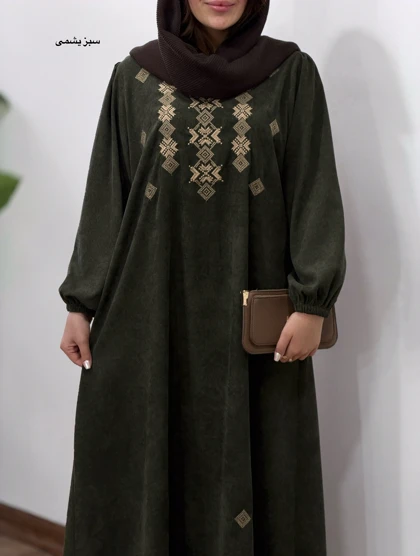 پیراهن مانتویی گلدوزی شیوا