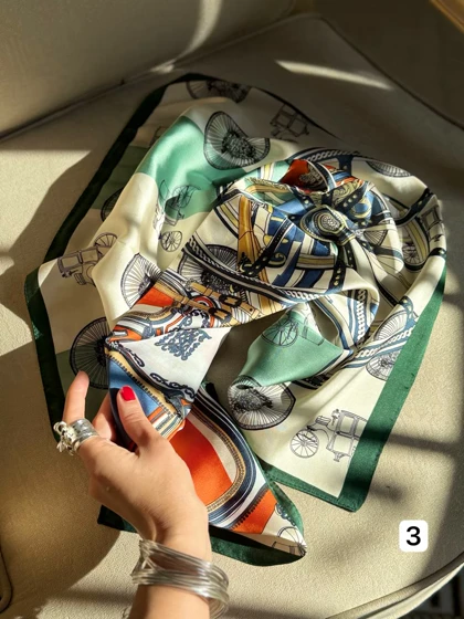 مینی اسکارف ساتن وارداتی طرحبندی کد 400