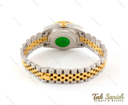 ساعت رولکس زنانه دیت جاست دورنگ طلایی صفحه صدف Rolex-3185-L