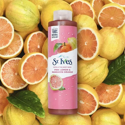 شامپوی بدن لایه بردار مدل pink lemon mandarin orange برند St-Ives