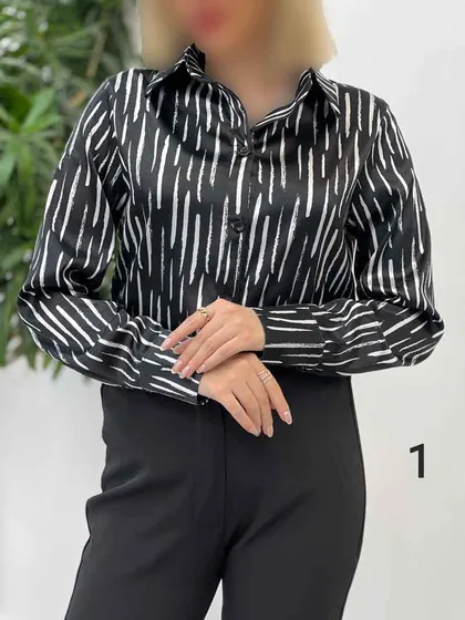 شومیز ساتن طرح دار