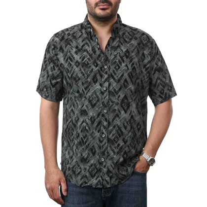 پیراهن آستین کوتاه طرح دار مردانه مدل 6112115
