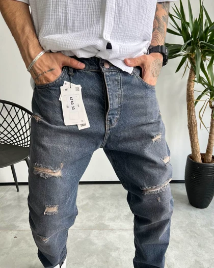 شلوار مام فیت کثیفشور تیره ZARA