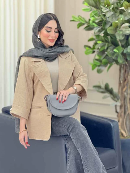 مانتو آستین پاکتی جیب نما ترگل