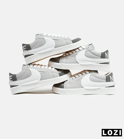 کفش نایک مردانه و زنانه طوسی سفید Nike Blazer Low 77 Jumbo