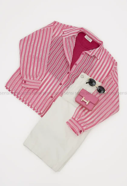 شومیز شیشه ای راه راه کد1005785