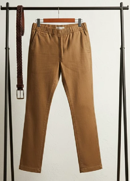 شلوار مردانه بنگال کش دم پا ساده مدل Behnam-خاکی