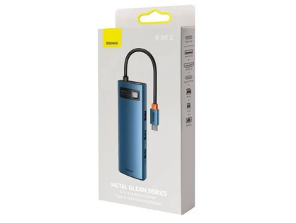 هاب 8 پورت بیسوس Baseus Metal Gleam 8 in 1 Multifunctional Type-C HUB 100W WKWG000103