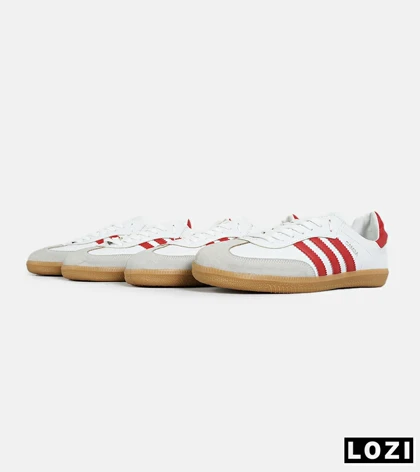 کفش کتانی مردانه و زنانه سفید قرمز ADIDAS Samba مدل 4233