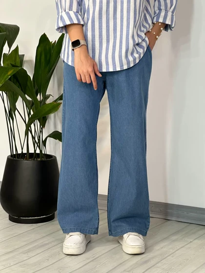 شلوار نیم بگ جین کاغذی