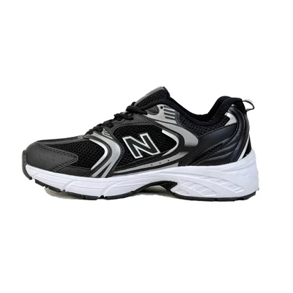 کتانی اسپرت زنانه و مردانه مدل نیوبالانس 530 newbalance رنگ مشکی نقره‌ای کد 67690