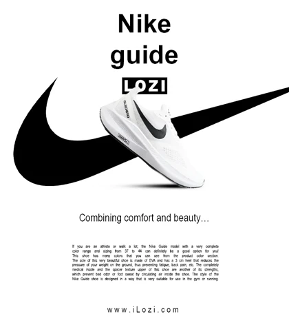 کفش کتانی بزرگ پا سفید مشکی Nike guide 10
