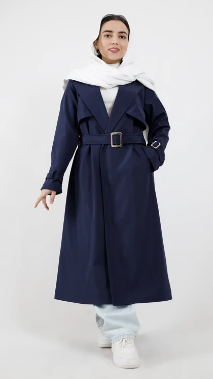 بارانی بلند آستر دار سانتانا مدل بیسیک