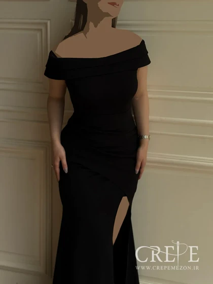 ماکسی یقه قایقی کمربندی