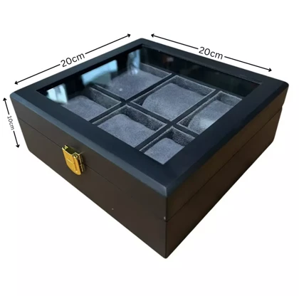 جعبه شش تایی چوبی داخل طوسی Watch Box