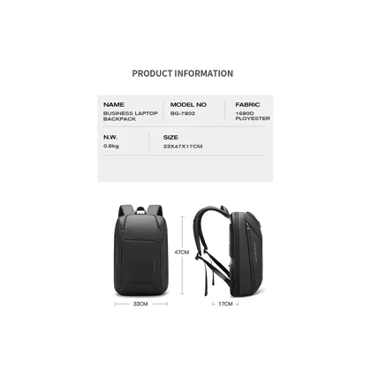 کوله پشتی لپتاپ Bange مدل BG-7802 با پورت USB