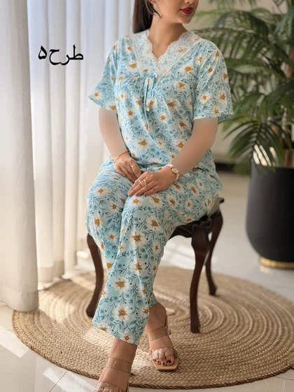ست تیشرت شلوار گیاهی وارداتی کد2617