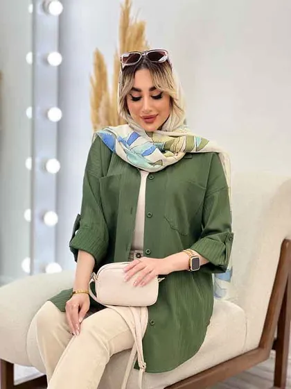 شومیز کراش دو جیب جلو دکمه