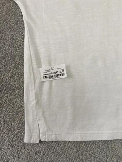 تیشرت سفید مینیمال ZARA