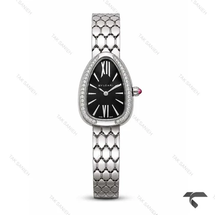 ساعت بولگاری Serpenti زنانه سیلور صفحه مشکی دورنگین Bvlgari-10620-L