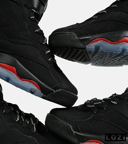 کفش کتانی ساق‌دار مردانه مشکی قرمز بنفش Nike air jordan 5 v02