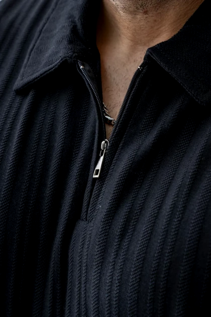 پلوشرت آستین کوتاه نیم زیپ مردانه