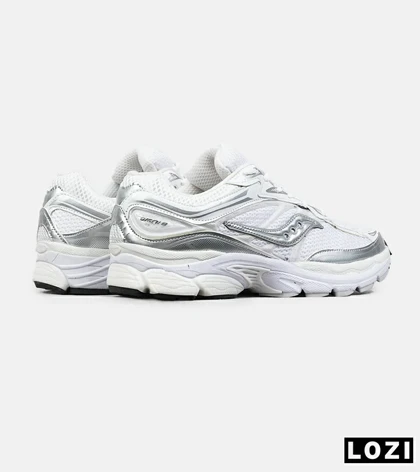 کفش کتانی مردانه و زنانه سفید طوسی Saucony pro grid omni 9 مدل 8634
