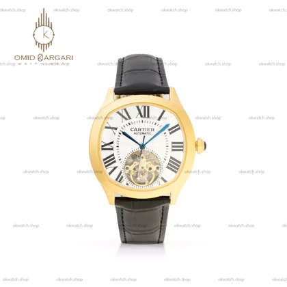 ساعت مچی کارتیه اوپن هارت بند چرمی صفحه سفید Cartier