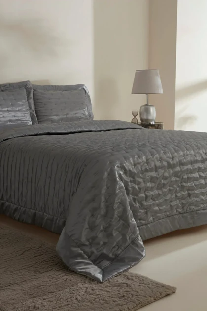 روتختی دو نفره Karaca Home مدل Glamour پلی‌استر - طوسی