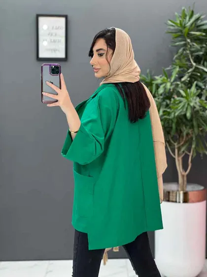 مانتو پانچ لینن تک دکمه