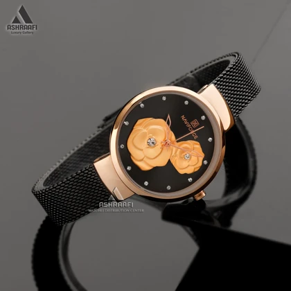 ساعت زنانه نیوی فورس صفحه گل‌دار مدل Naviforce NF5013L